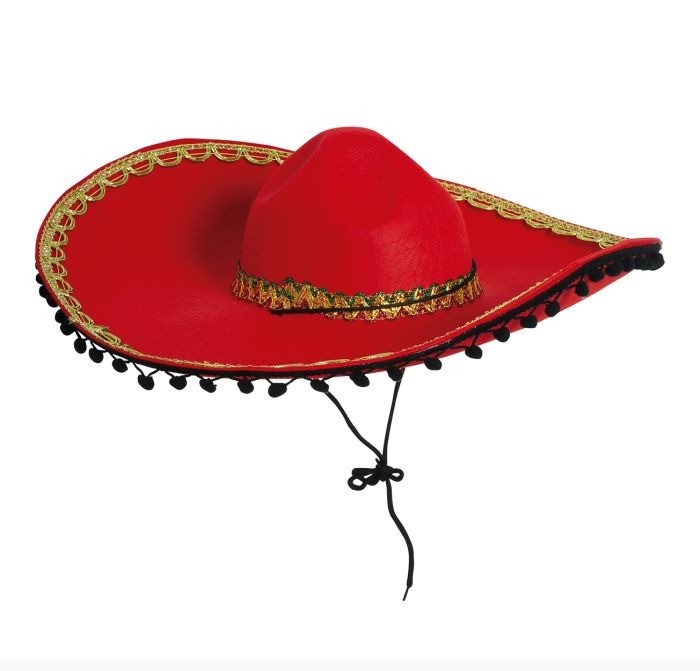 Sombrero messicano rosso in feltro - immagine 3