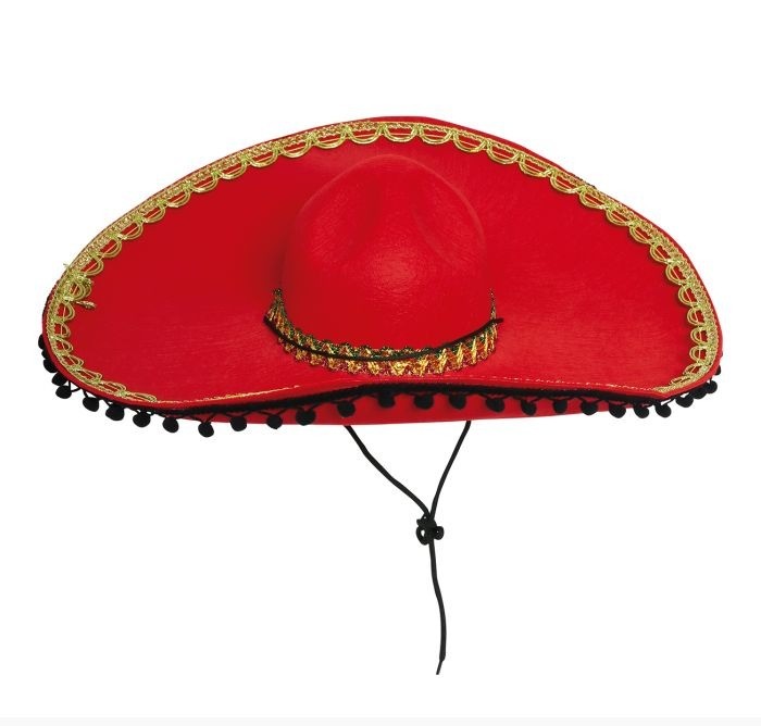 Sombrero messicano rosso in feltro - immagine 2