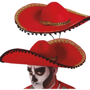 Sombrero messicano rosso in feltro