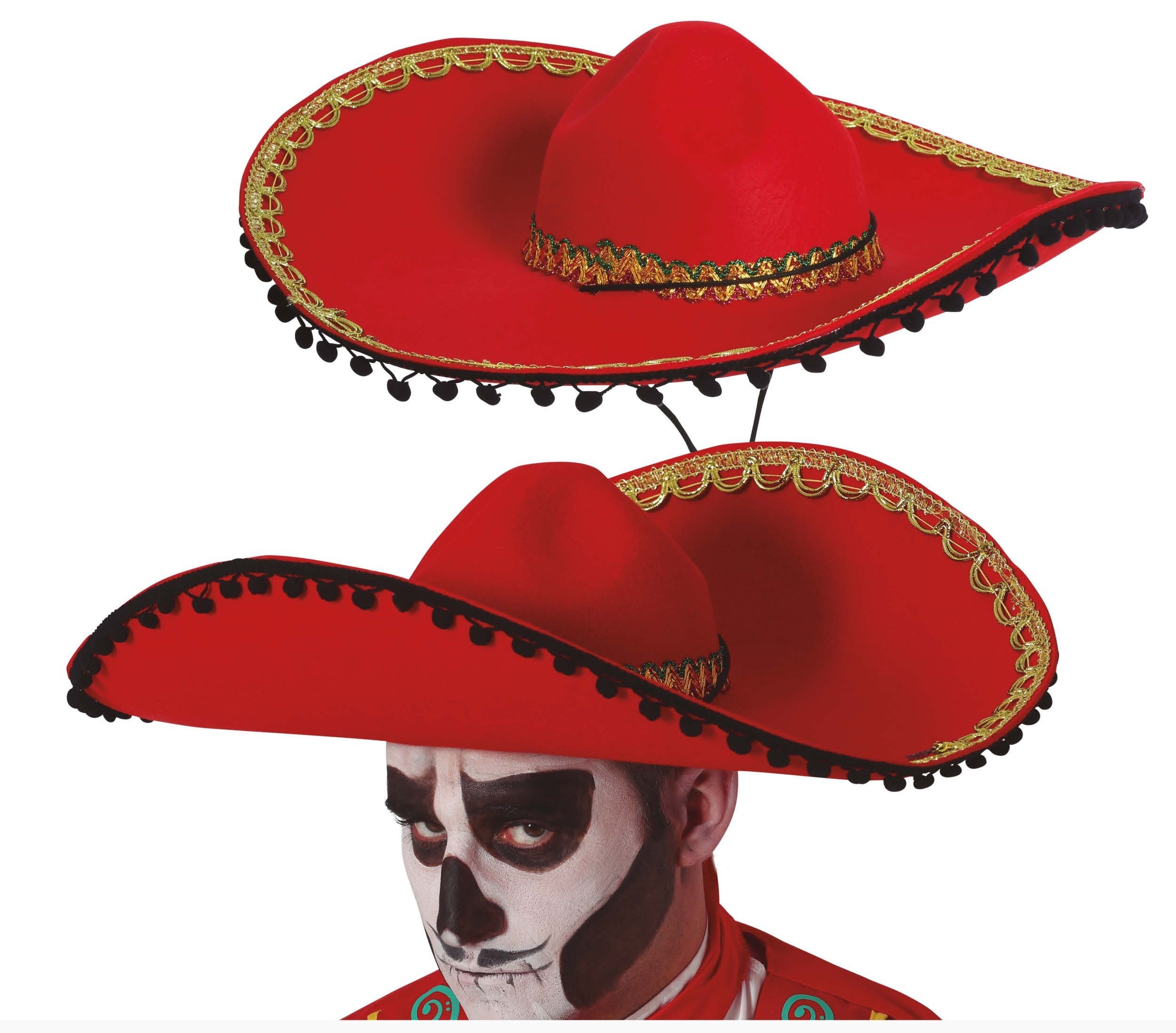Sombrero messicano rosso in feltro