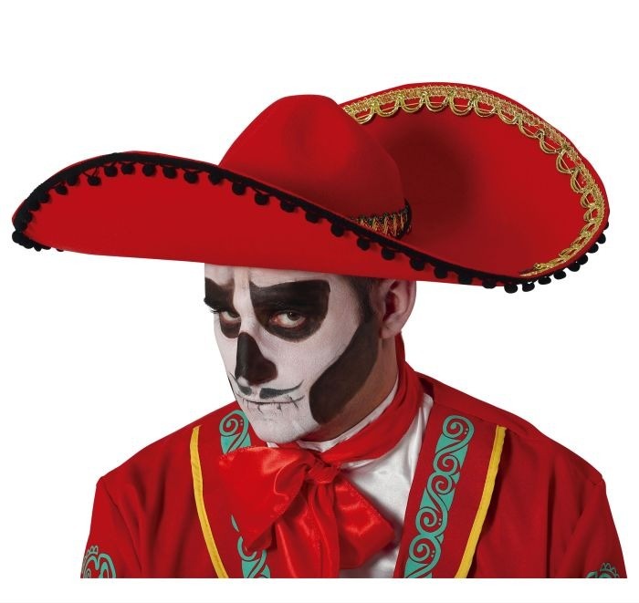 Sombrero messicano rosso in feltro - immagine 5