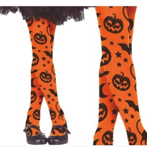 Collant arancioni con zucche bambina