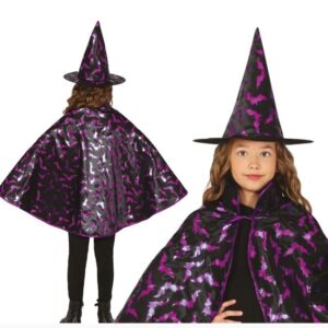Set strega bambina pipistrello viola