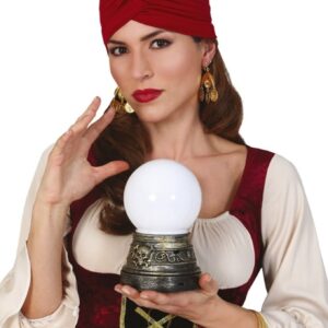 Sfera di cristallo con luce 18 cm