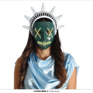 Maschera statua della libertà La Notte del Giudizio con luci led