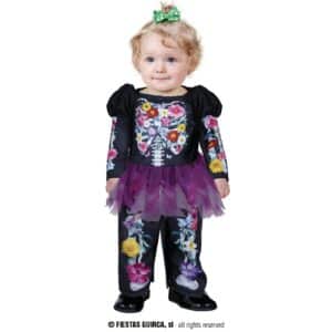 Costume scheletro con fiori neonato