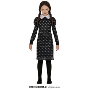 Costume Mercoledì Addams teschi bambina