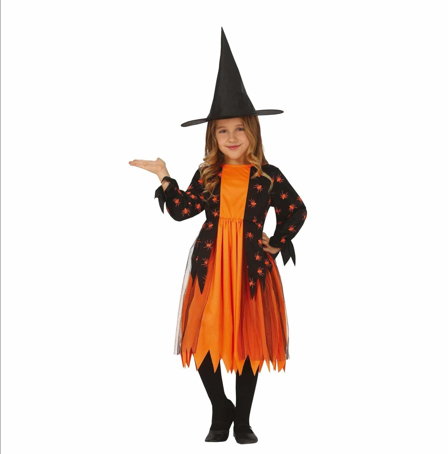 Costume strega con ragnetti bambina