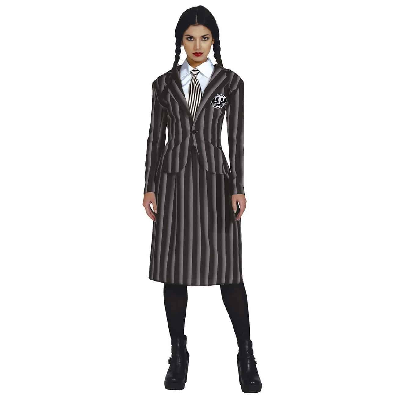 Costume Mercoledì Addams a righe donna