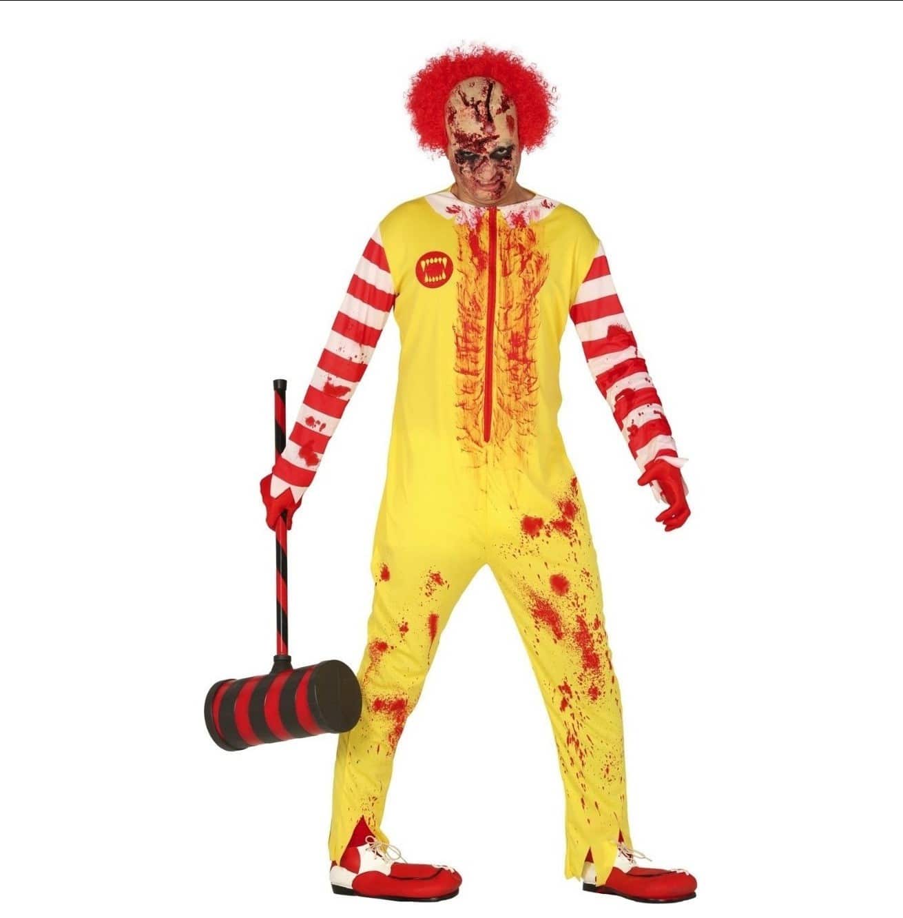 Costume clown zombie Ronald MC Donald uomo