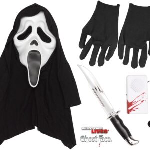 Kit Completo Ghostface con maschera modulatore coltello e guanti originali